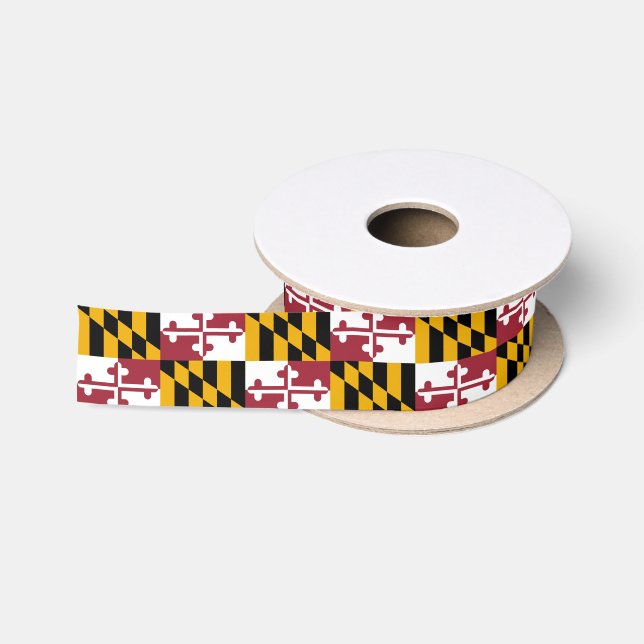 Maryland Flag Ribbon, USA fashion /sport, Maryland Satin Ribbon (Spool)