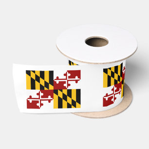 Maryland flag satin ribbon