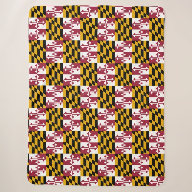 Maryland flag sherpa blanket (Front)