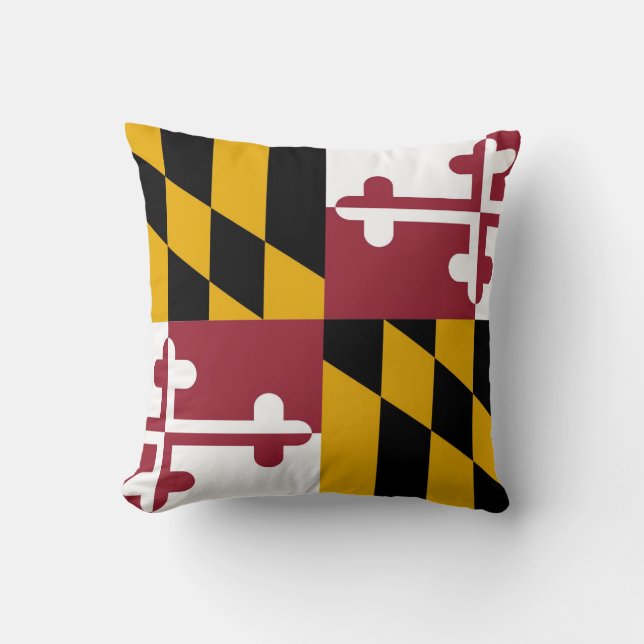 Maryland Flag Throw Pillow (Front)