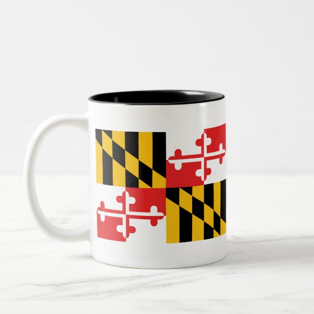 Maryland Flag Two-Tone Coffee Mug (Left)