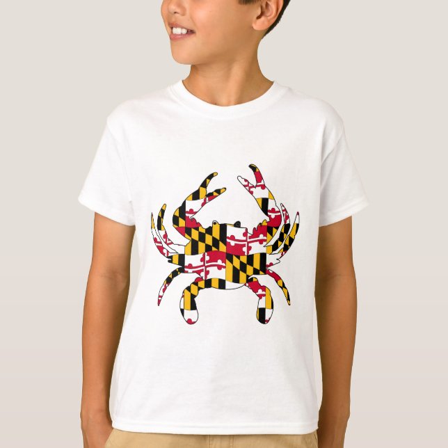 Maryland Flag Wavy Crab T-Shirt (Front)