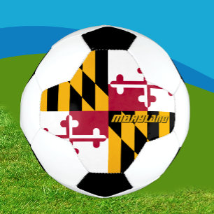 Maryland Football & Maryland Flag / USA Sport Soccer Ball