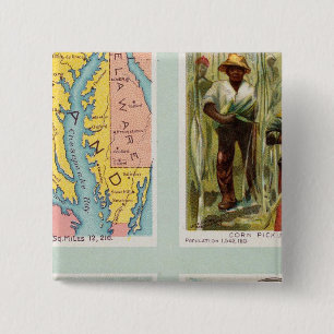 Maryland, Georgia, Illinois, Pennsylvania 2 Inch Square Button