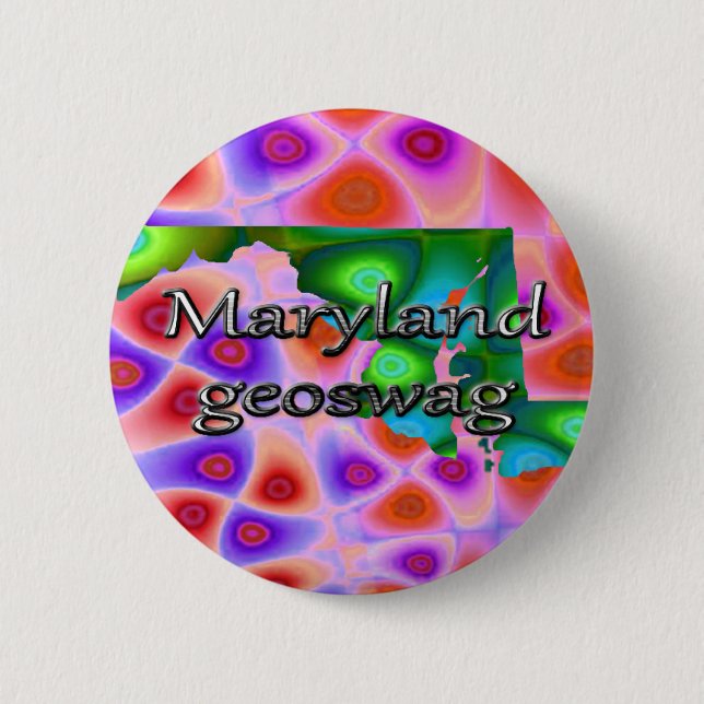 Maryland Geoswag Swags Geocaching Gifts Treasure 2 Inch Round Button (Front)