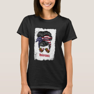 Maryland Girls Trip Messy Bun US Flag State Sungla T-Shirt
