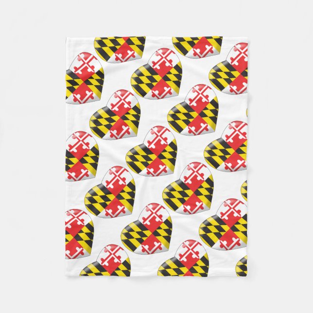 Maryland Heart Fleece Blanket (Front)