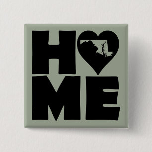 Maryland Home Heart State Button Badge Pin
