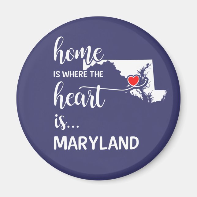 Maryland home is where the heart is magnet (Front)