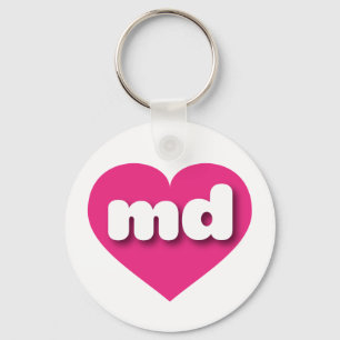 Maryland hot pink - I love md Keychain