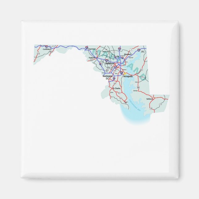 Maryland Interstate Map Magnet (Front)