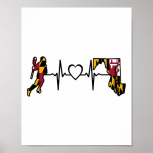 Maryland Lacrosse Shirt Maryland Flag Lax Player H Poster