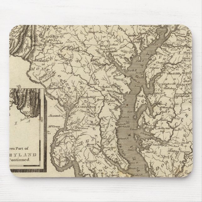 Maryland Map by Arrowsmith Mouse Pad (Front)