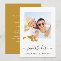 Maryland Map Photo Wedding Save the Date Card