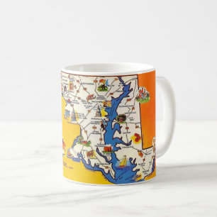 Maryland Map Postcard Mug
