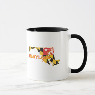 Maryland Map Shaped State Flag Marylander Mug