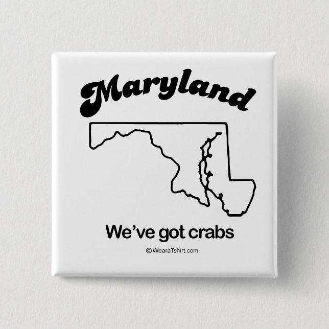 MARYLAND - "MARYLAND STATE MOTTO" T-shirts and Gea 2 Inch Square Button (Front)