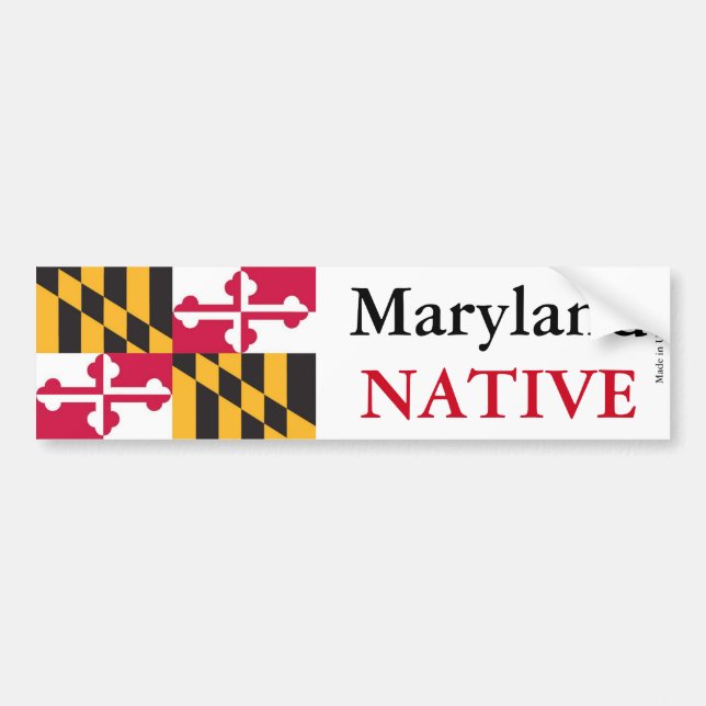 Maryland Native Bumper Sticker (Front)