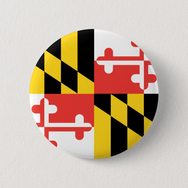 Maryland  Official State Flag 2 Inch Round Button (Front)