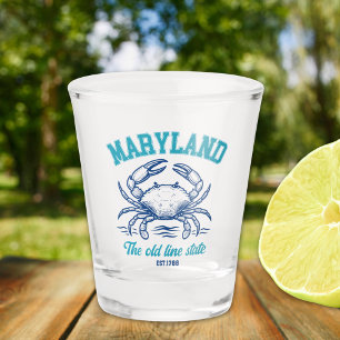 Maryland Old Line State Crab  Shot Glass