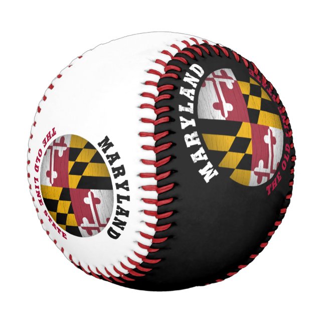 MARYLAND OLD LINE STATE FLAG BASEBALL (Angled)