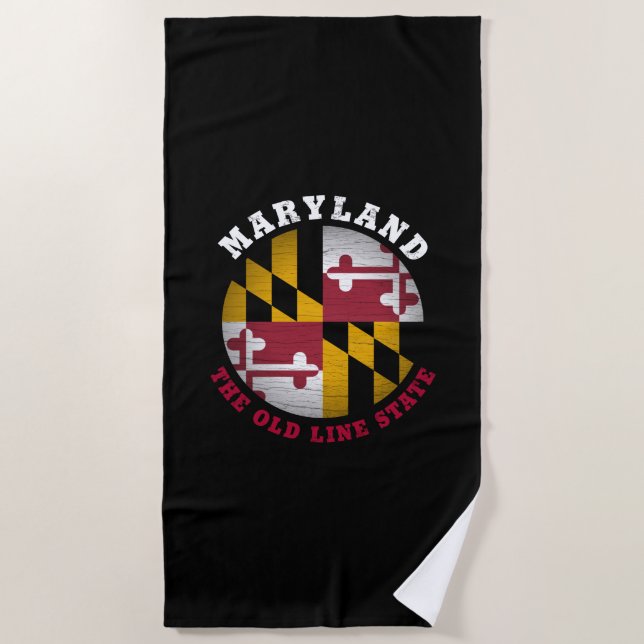 MARYLAND OLD LINE STATE FLAG BEACH TOWEL (Front)