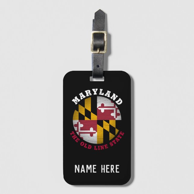 MARYLAND OLD LINE STATE FLAG LUGGAGE TAG (Front Vertical)
