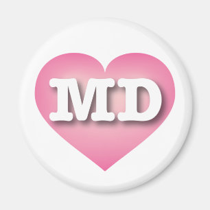 Maryland Pink Fade Heart - Big Love Magnet