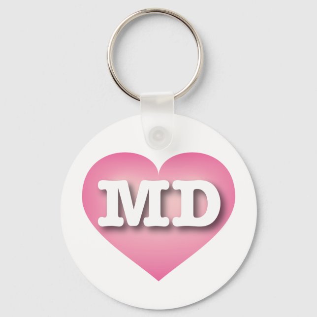 Maryland Pink Fade Heart - I love MD Keychain (Front)