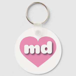 Maryland pink heart - I love md Keychain