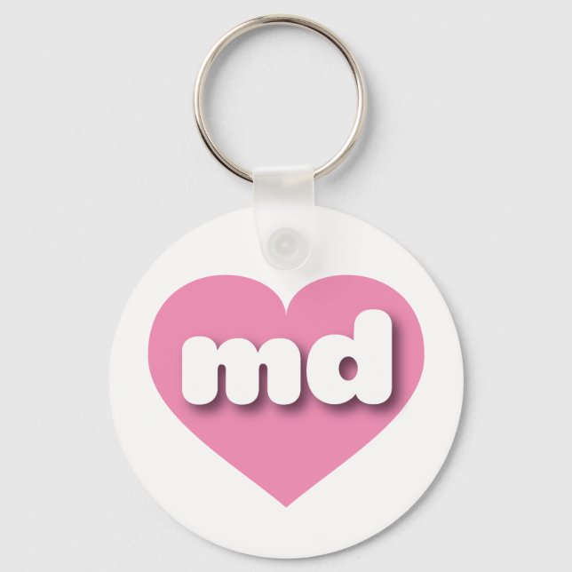Maryland pink heart - I love md Keychain (Front)