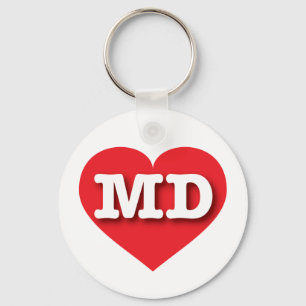 Maryland Red Heart - I love MD Keychain
