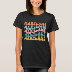 Maryland Retro Groovy America US State Vintage 70s T-Shirt