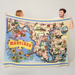Maryland Retro Throw Blanket