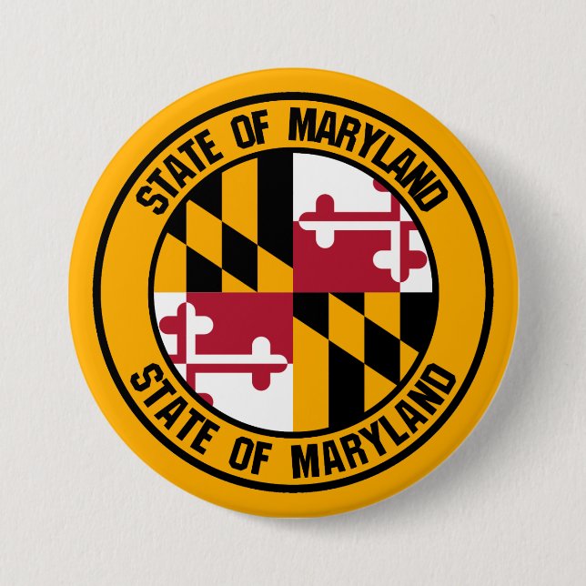 Maryland Round Emblem 3 Inch Round Button (Front)