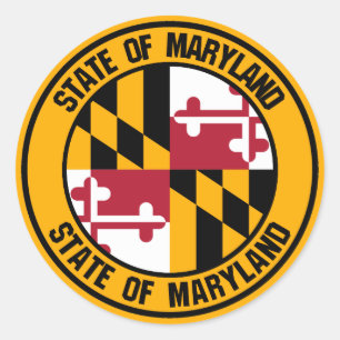 Maryland Round Emblem Classic Round Sticker