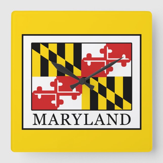 Maryland Square Wall Clock (Front)