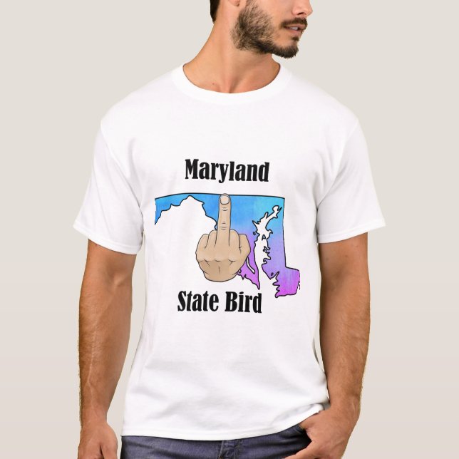 Maryland state bird t-shirt middle finger colour (Front)