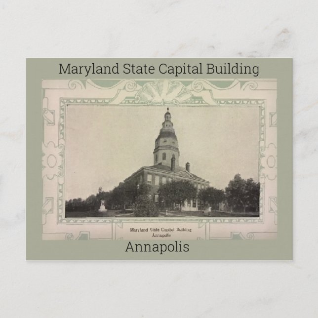Maryland State Capital Building Postcard (1908) (Front)