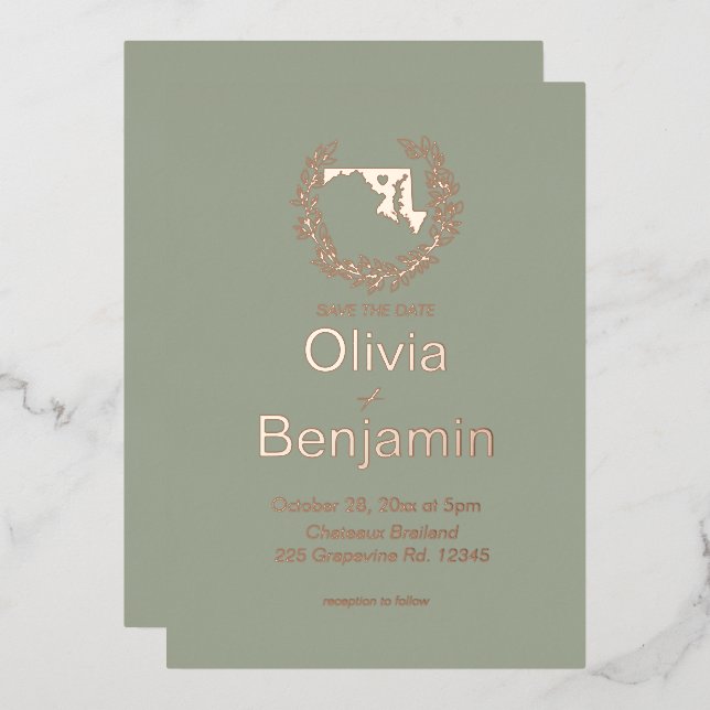 Maryland State Destination Wedding  (Front/Back)