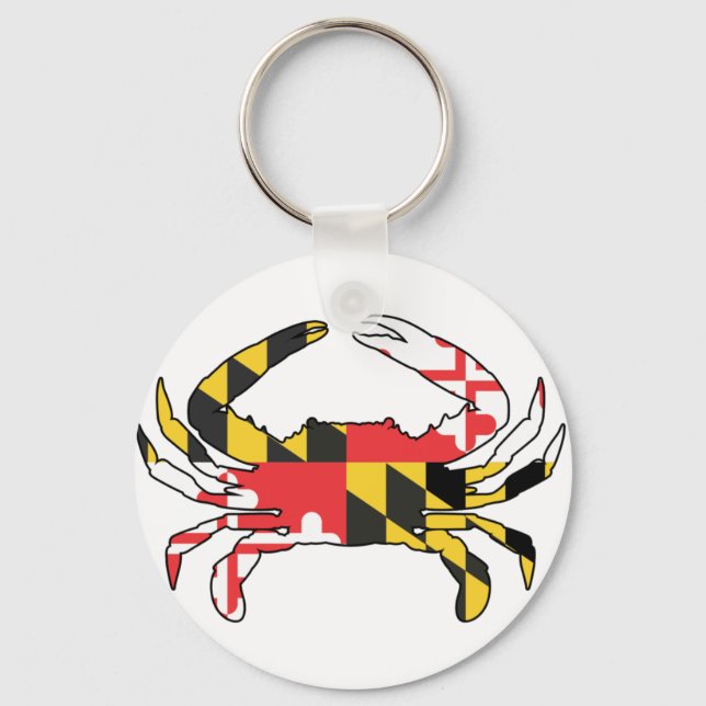 Maryland state falg crab key chain (Front)