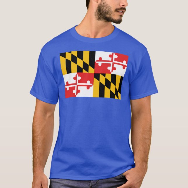 Maryland State Flag Art Design Banner T-Shirt (Front)