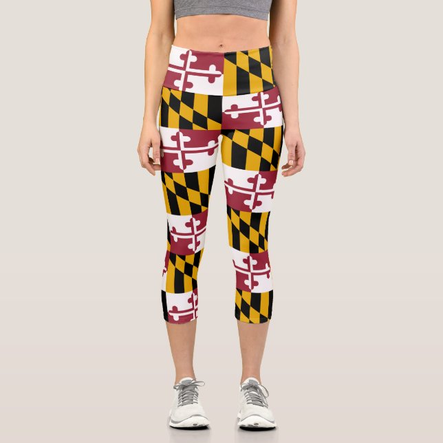 Maryland State Flag Capri Leggings (Front)