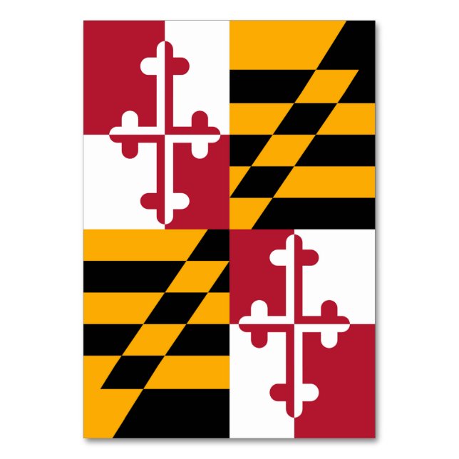 Maryland State Flag Colours Decor Table Number (Front)