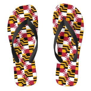 Maryland State Flag Colours Display Flip Flops
