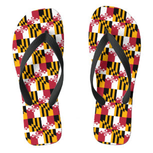 Maryland State Flag Colours Display Flip Flops