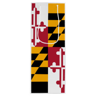 Maryland State Flag Colours Display Wine Gift Bag