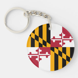 Maryland State Flag Colours Graphic Keychain