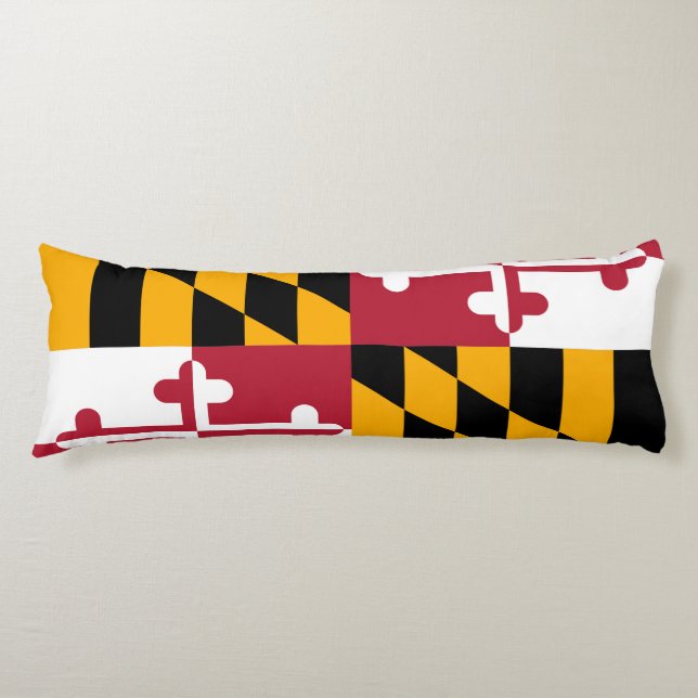 Maryland State Flag Colours Style Body Pillow (Front)