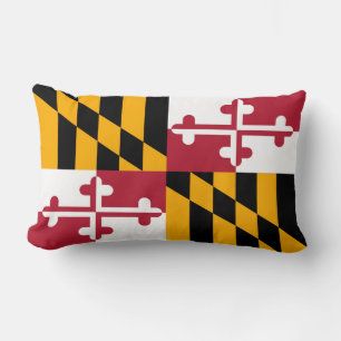 Maryland State Flag Colours Style Lumbar Pillow
